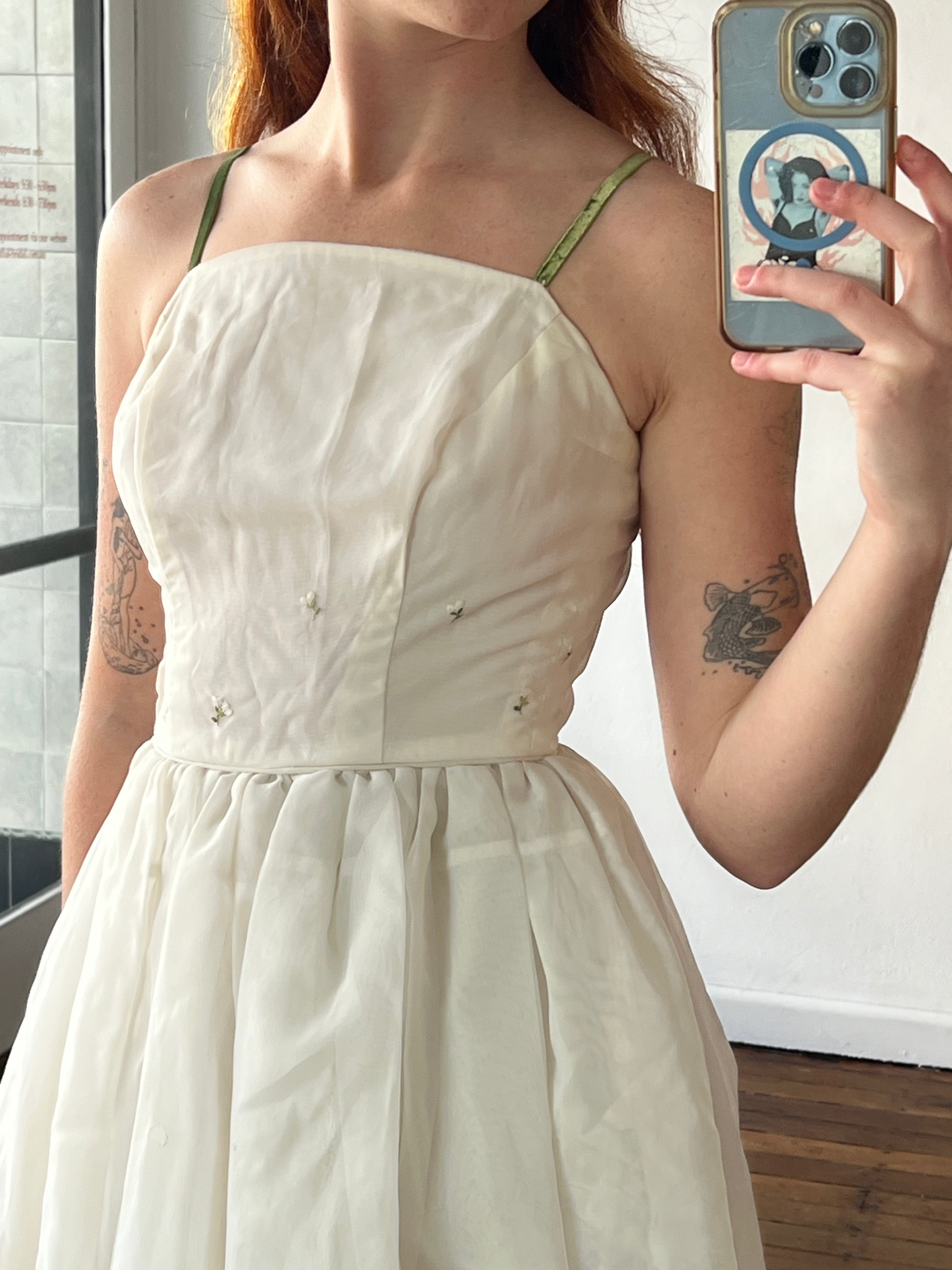 50s Embroidered Blossom Tiered Mini