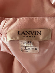 90s Lanvin Pale Pink Asymmetrical Pleat Shift Dress
