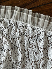 60s Alençon Lace Tulle Ruffle Trim Dress