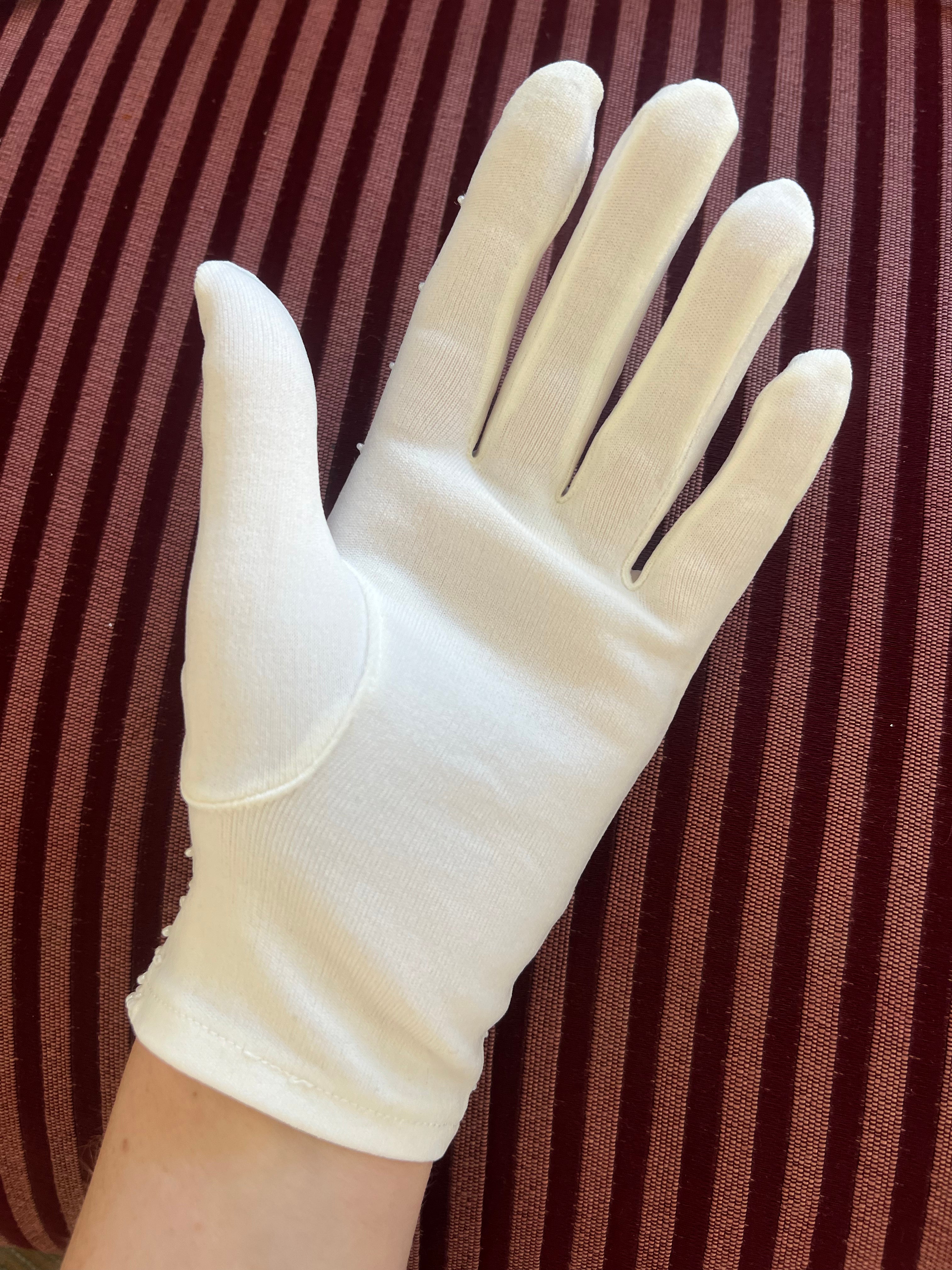 50s Short Art Deco Beaded Short Gloves