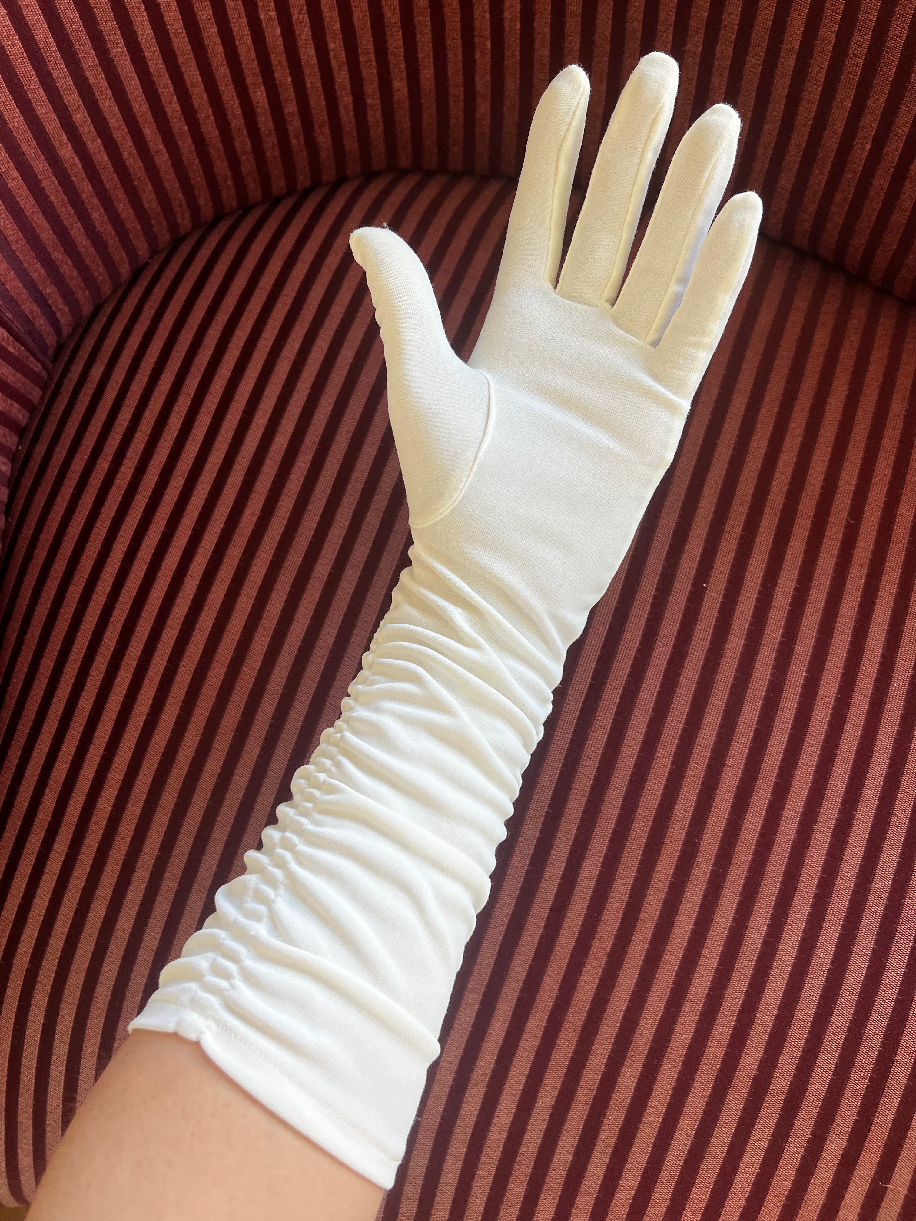 80s Mid Length Ruched Gloves