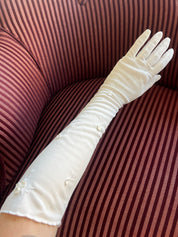50s Flower Detail Elbow Gloves