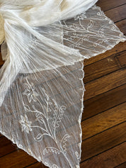 1941 Tambour Silk Tulle and Lace Dress