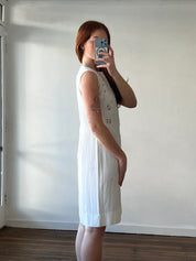 60s Embroidered Cotton Sheath Mini