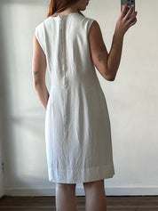 60s Embroidered Cotton Sheath Mini