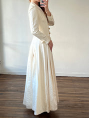 90s Duchess Silk Satin Button-up Dress