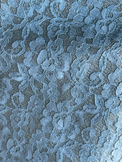 60s Silver Lamé Sky Blue Alençon Lace Shift Mini