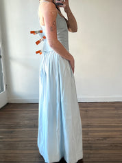 90s Baby Blue Corset, Skirt, Neck Scarf and Bag Set