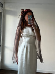 40s Plum Juliet Cap Veil