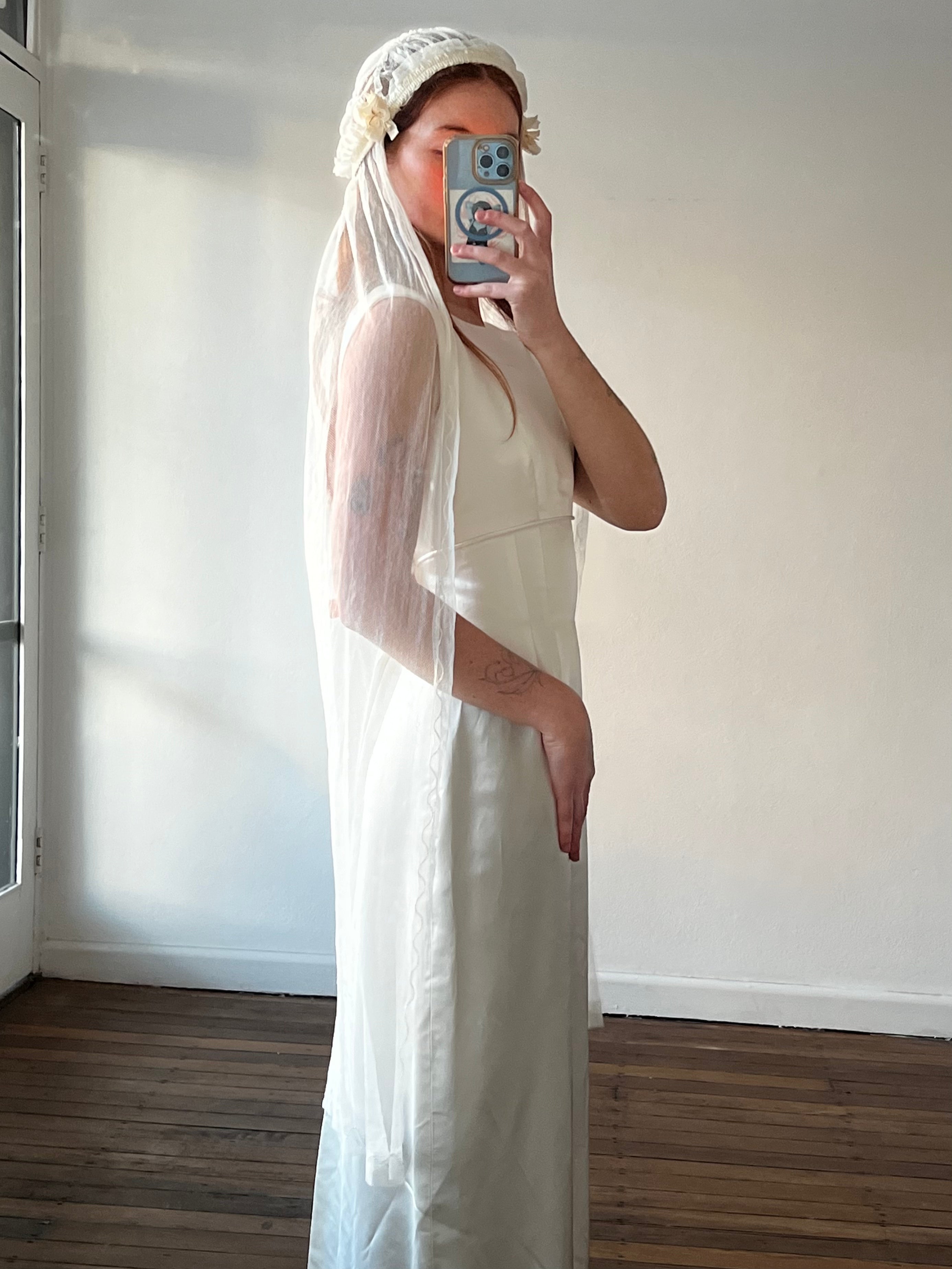 20s Silk Net Juliet Cap Veil