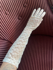 50s Broderie Anglaise Elbow Gloves