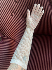 50s Broderie Anglaise Elbow Gloves