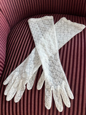 50s Broderie Anglaise Elbow Gloves