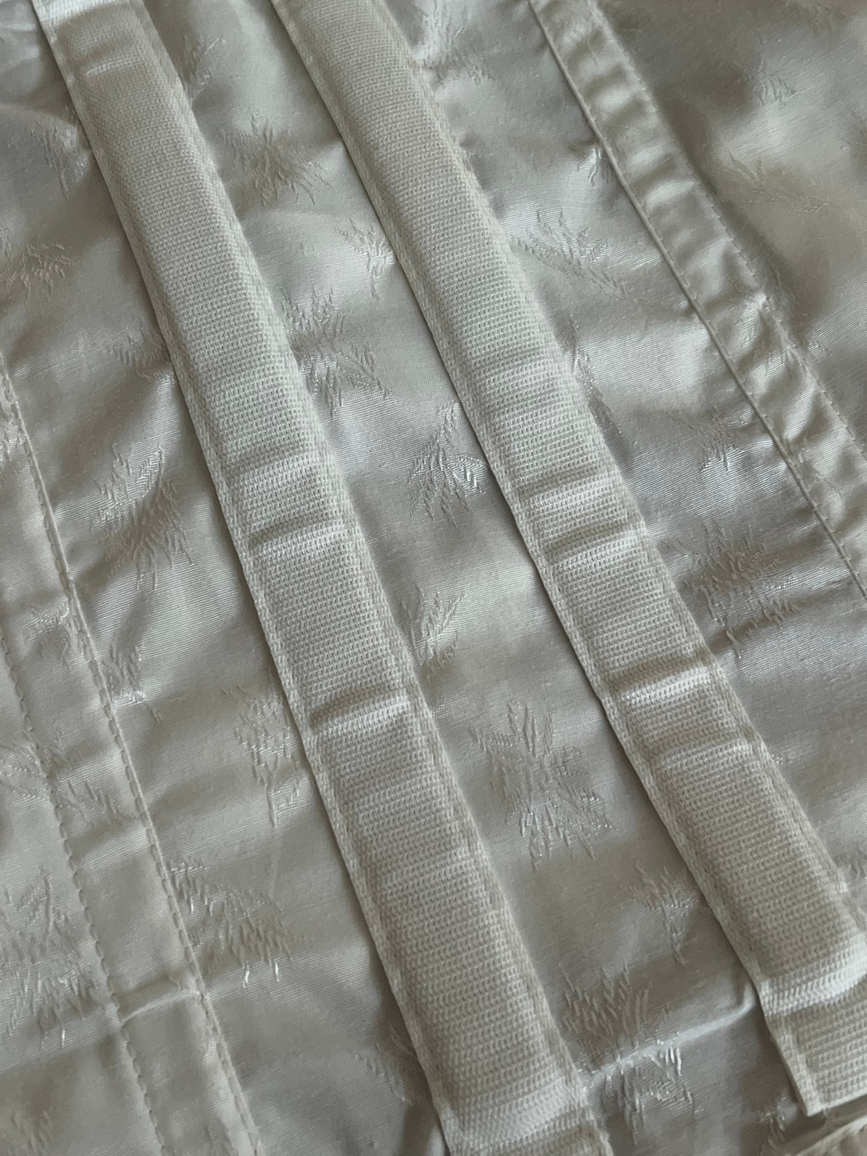 40s Embroidered Cotton Lace-up Corset