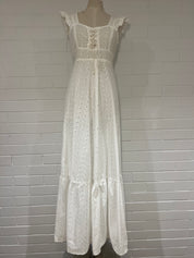 1970s French Broderie Empire Dress