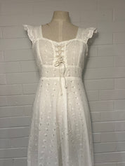 1970s French Broderie Empire Dress