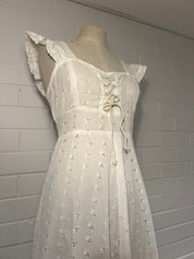 1970s French Broderie Empire Dress