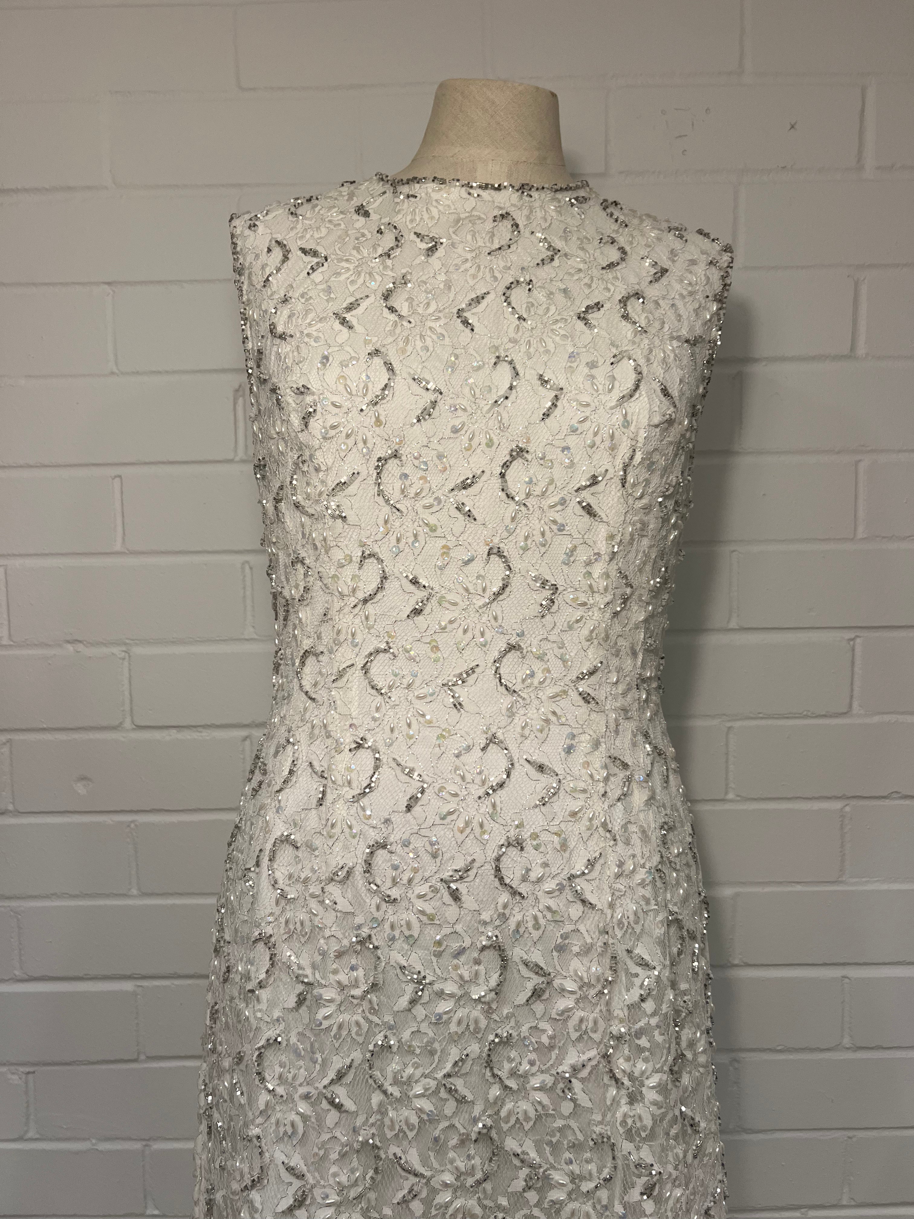 1960s Beaded Lace Sheath Dress