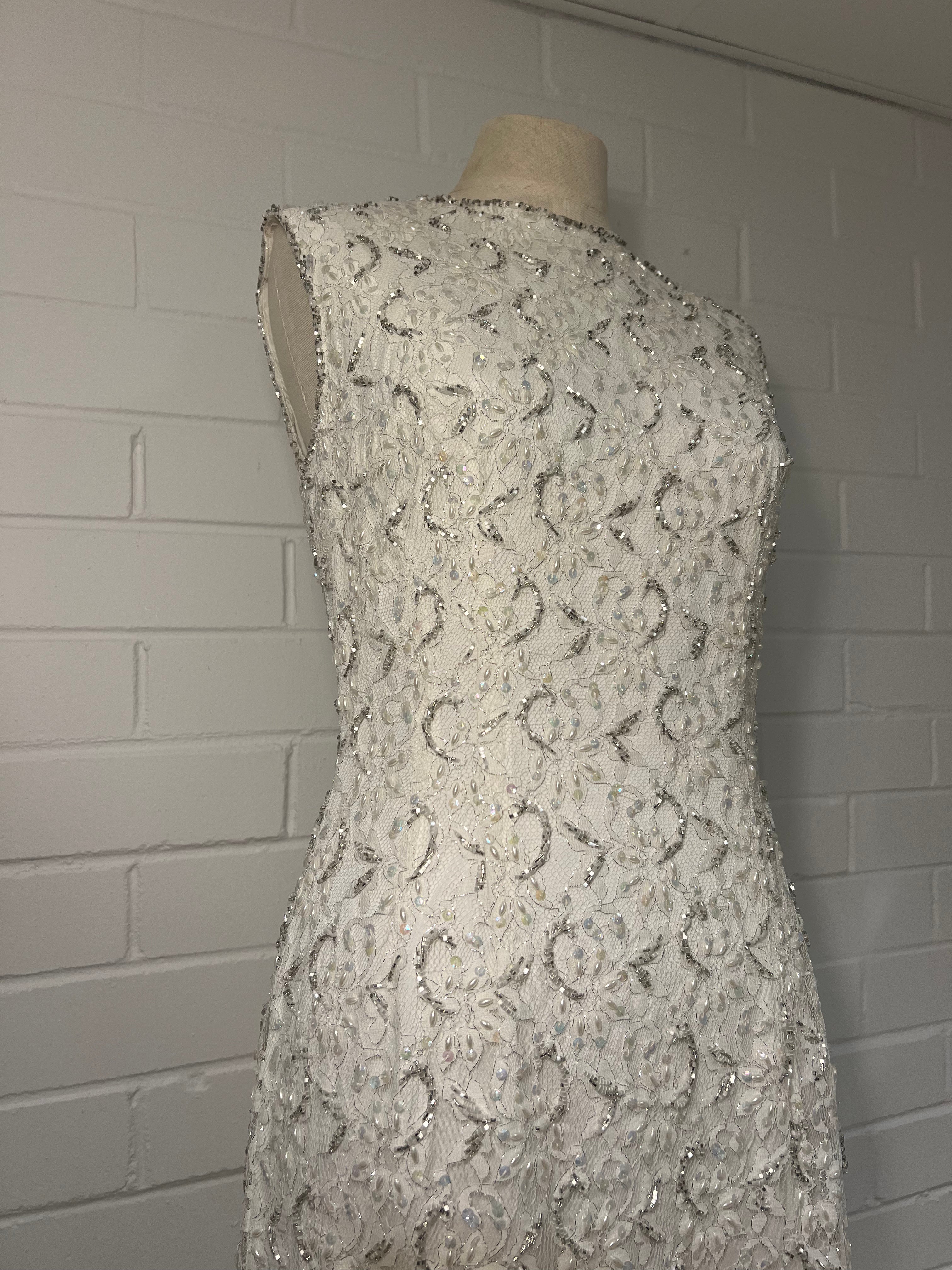 1960s Beaded Lace Sheath Dress