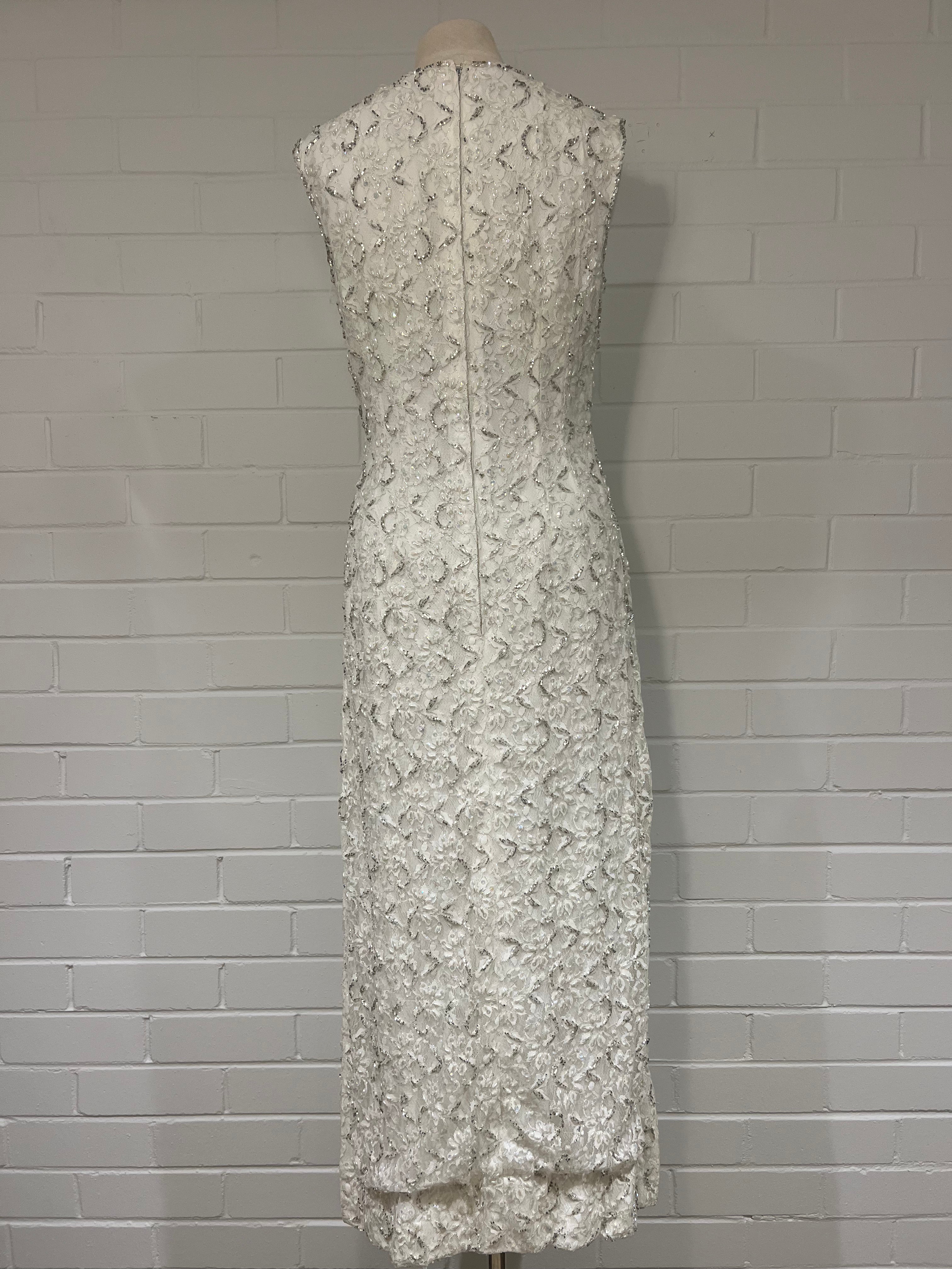 1960s Beaded Lace Sheath Dress