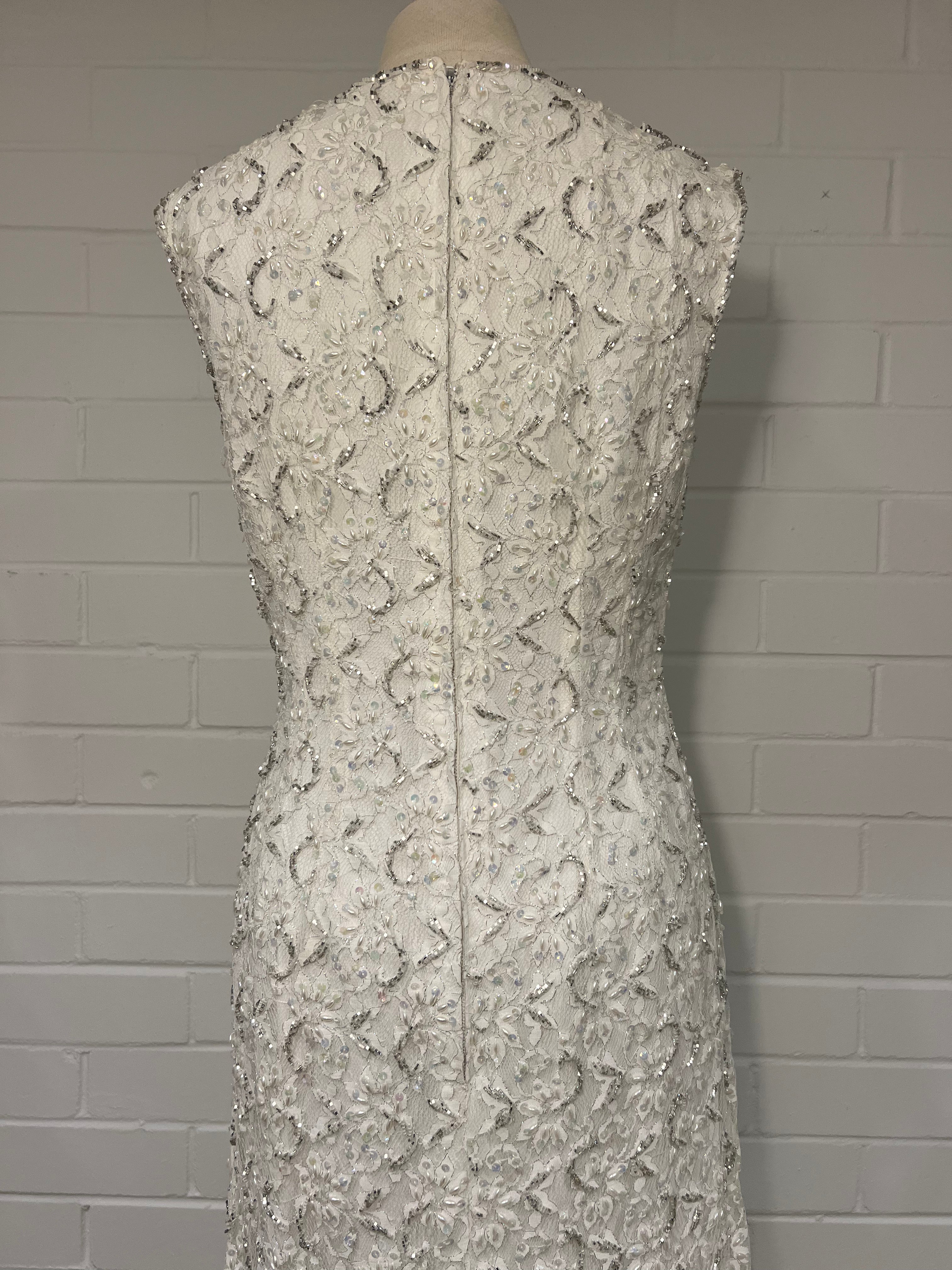 1960s Beaded Lace Sheath Dress