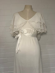 1970s Tiered Butterfly Sleeve Dress