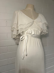 1970s Tiered Butterfly Sleeve Dress