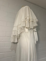 1970s Tiered Butterfly Sleeve Dress