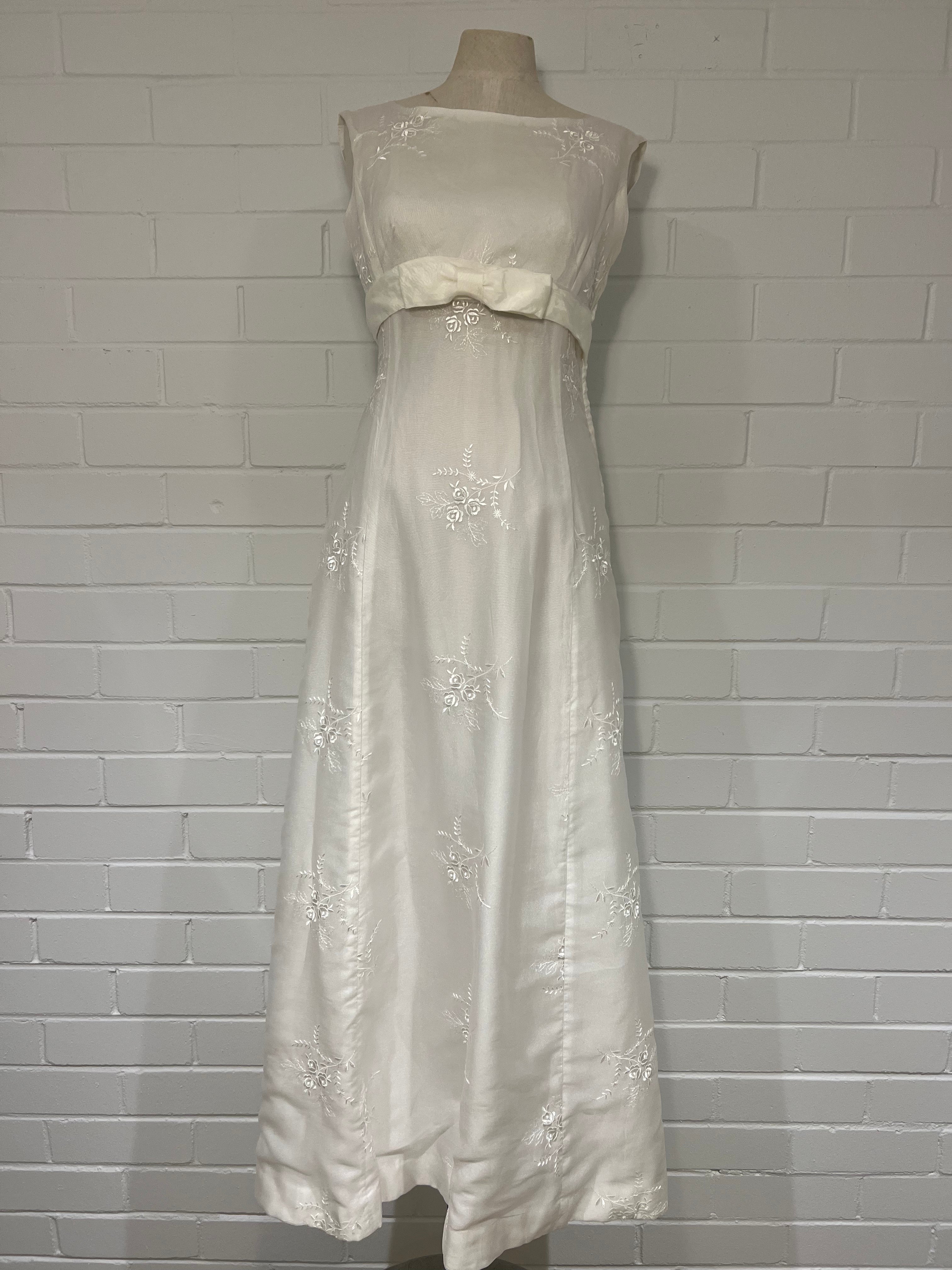 50s Embroidered Organza A-line Dress – Fruitful Bridal