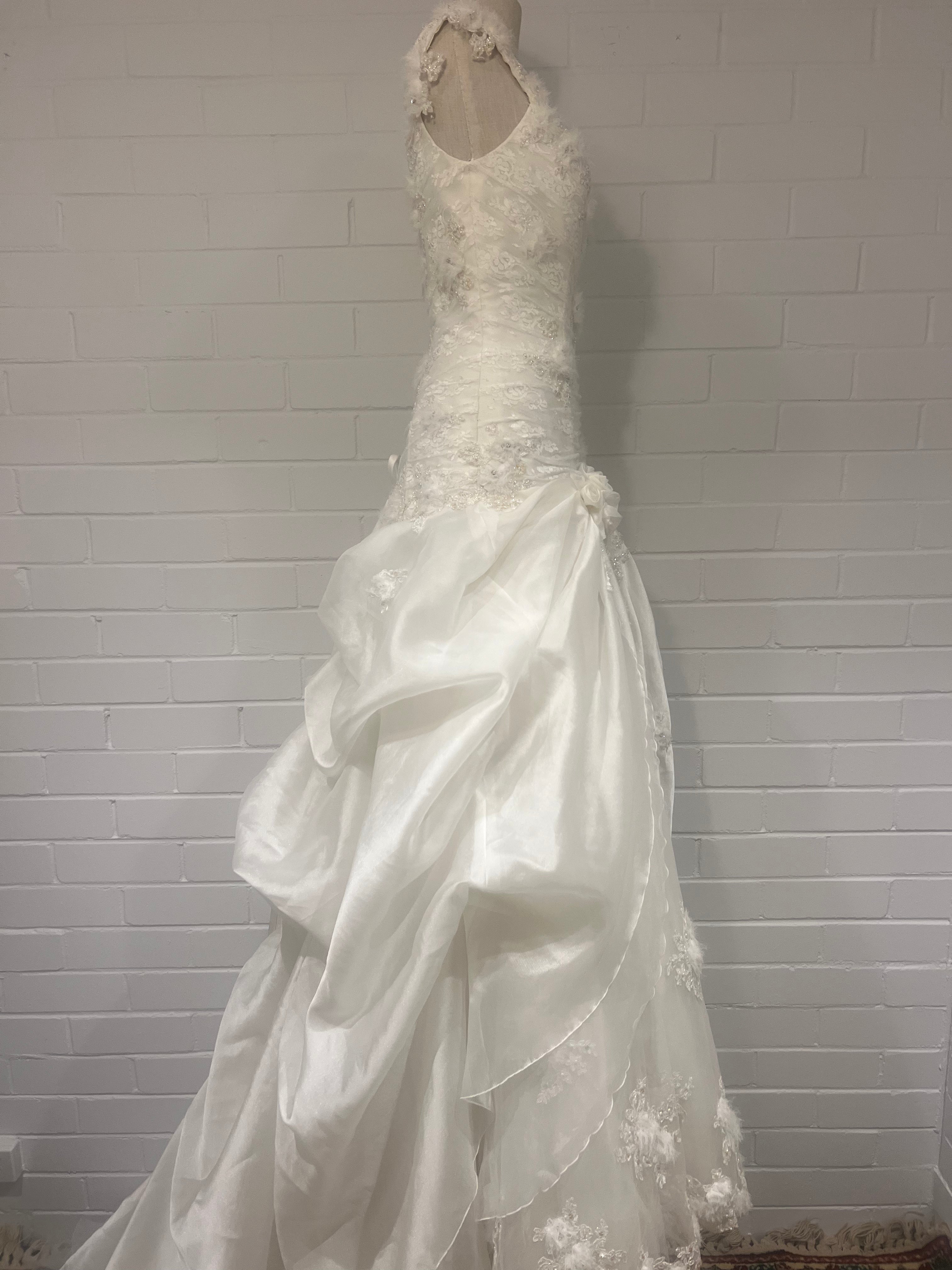 1990s Couture Drop Waist Gown