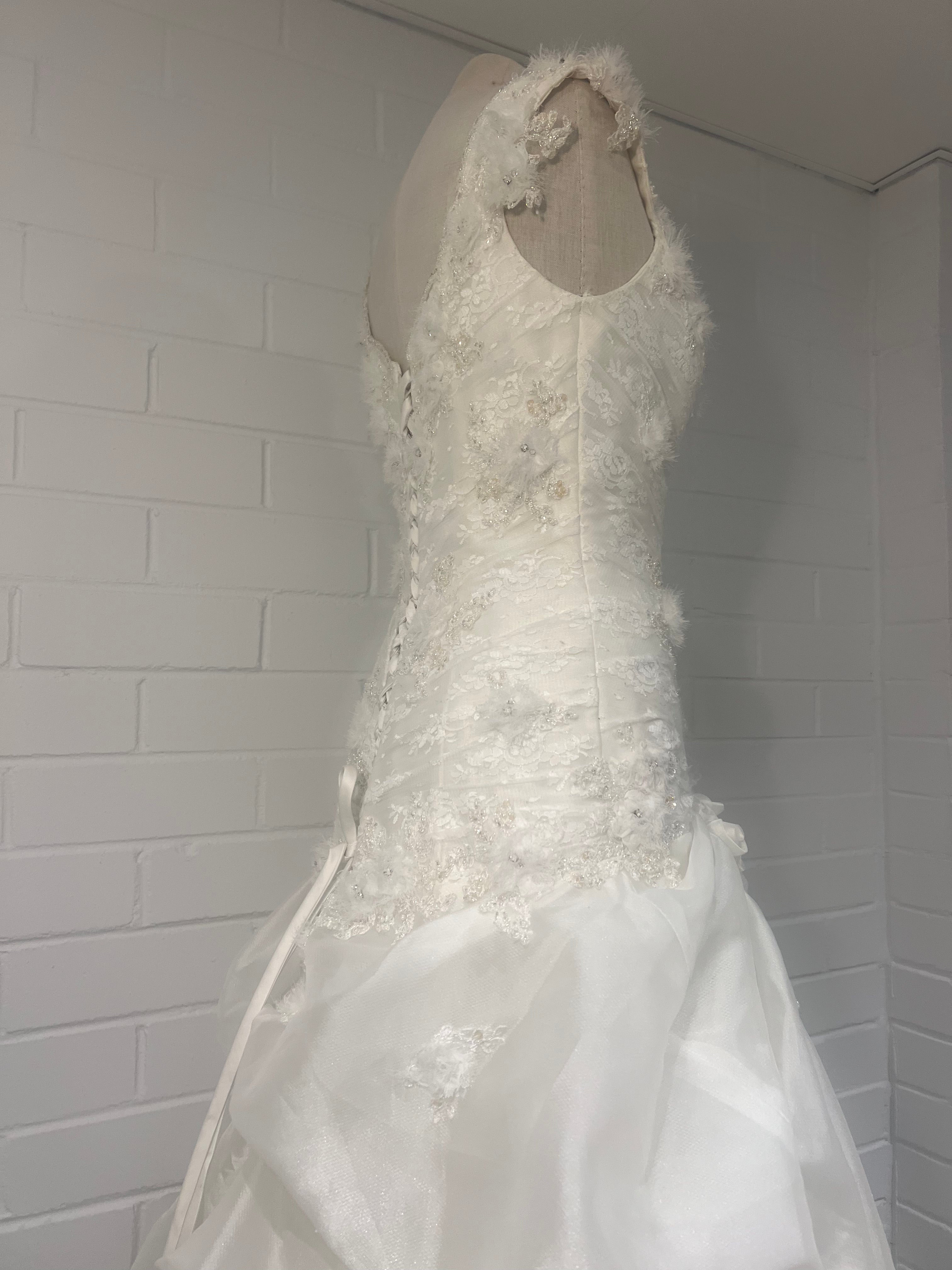 1990s Couture Drop Waist Gown