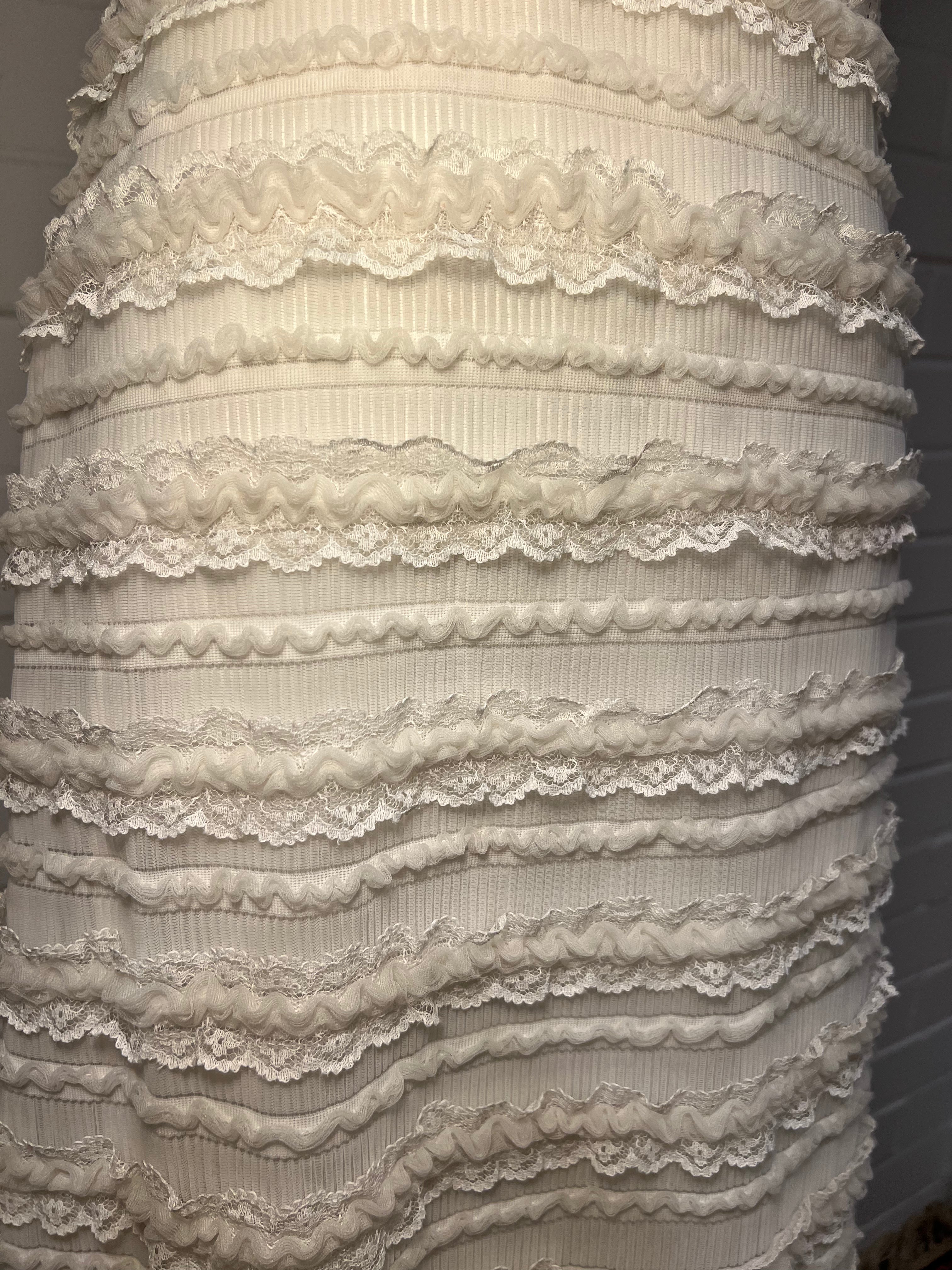 1960s Lace Ruffle Babydoll Dress