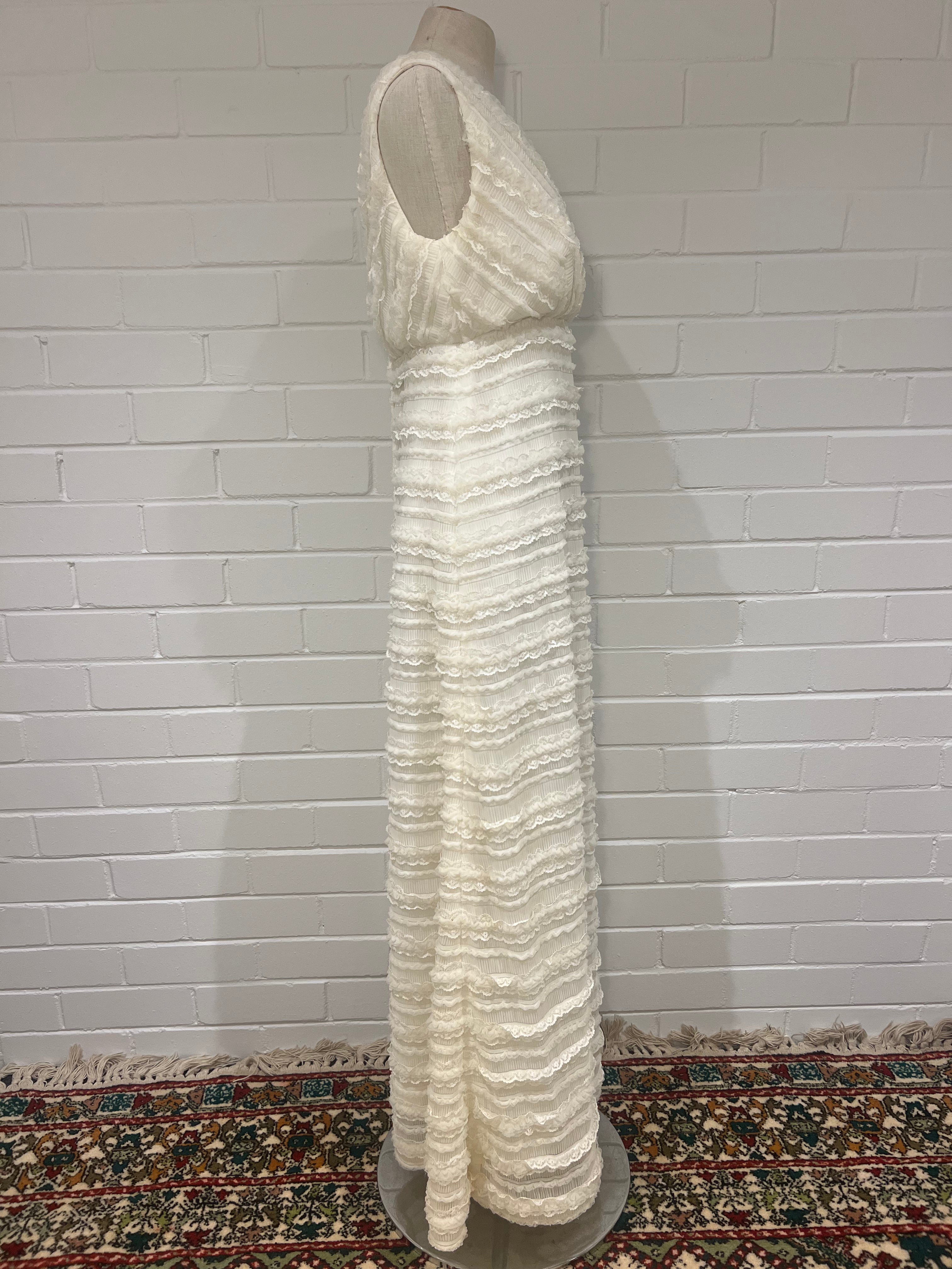 1960s Lace Ruffle Babydoll Dress