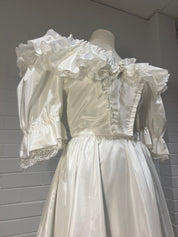 1980s Lace and Ruffle Detail Ballgown