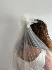 90s Pearl Trim Finger-tip Veil