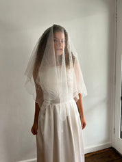 50s Square Blusher Bow Detail Veil