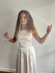 50s Square Blusher Bow Detail Veil