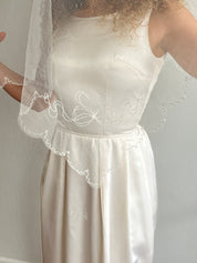 50s Square Blusher Bow Detail Veil