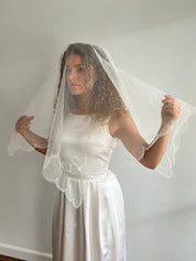 50s Champagne Silk-satin Boat Neckline A-line Dress