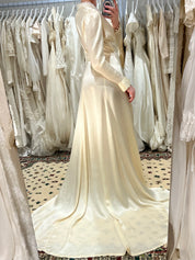 30s Silk and Lace Collar Dress