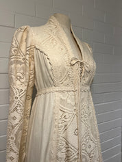 70s Lace Detail Gunne Sax Dress
