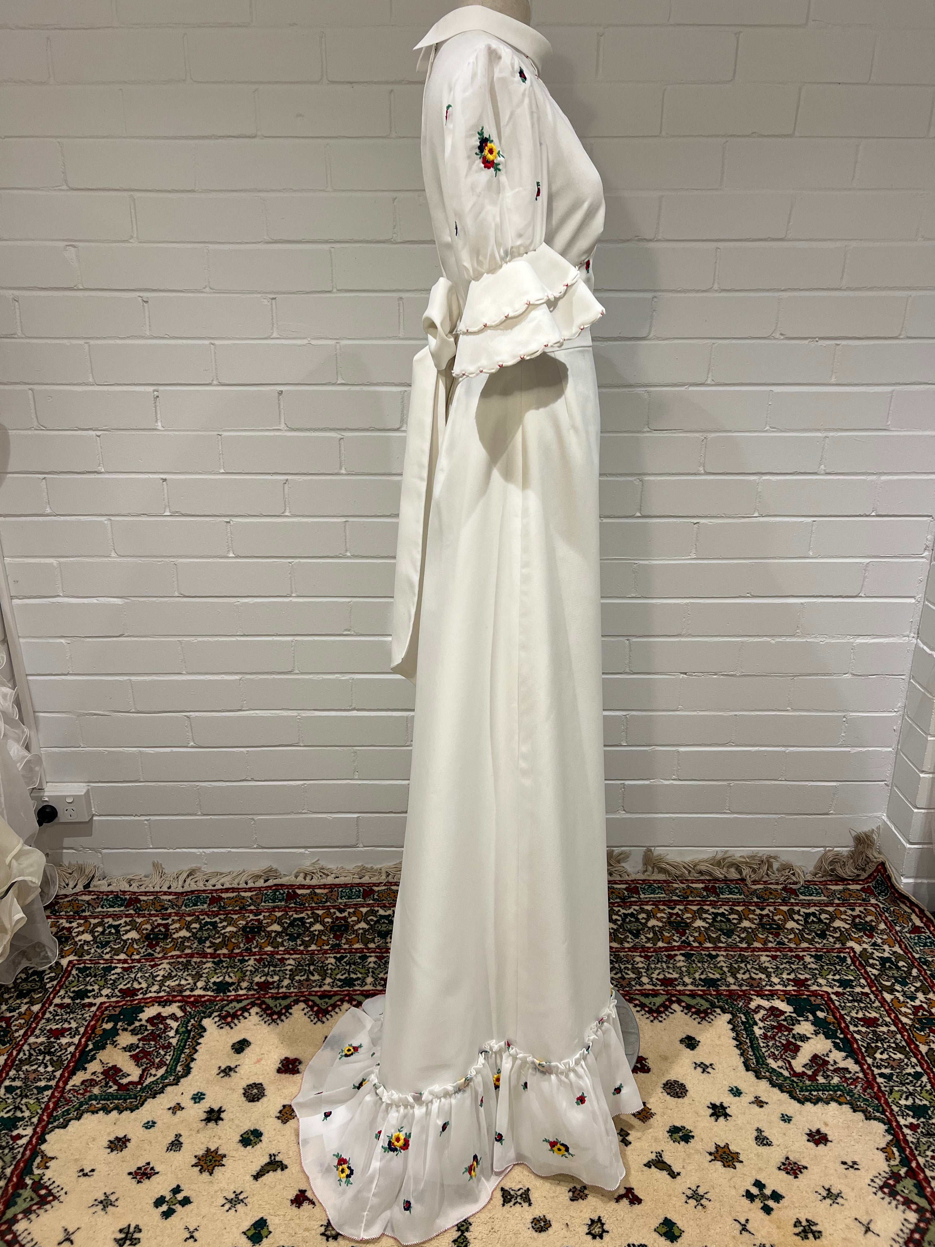 70s Swedish Embroidered Dress