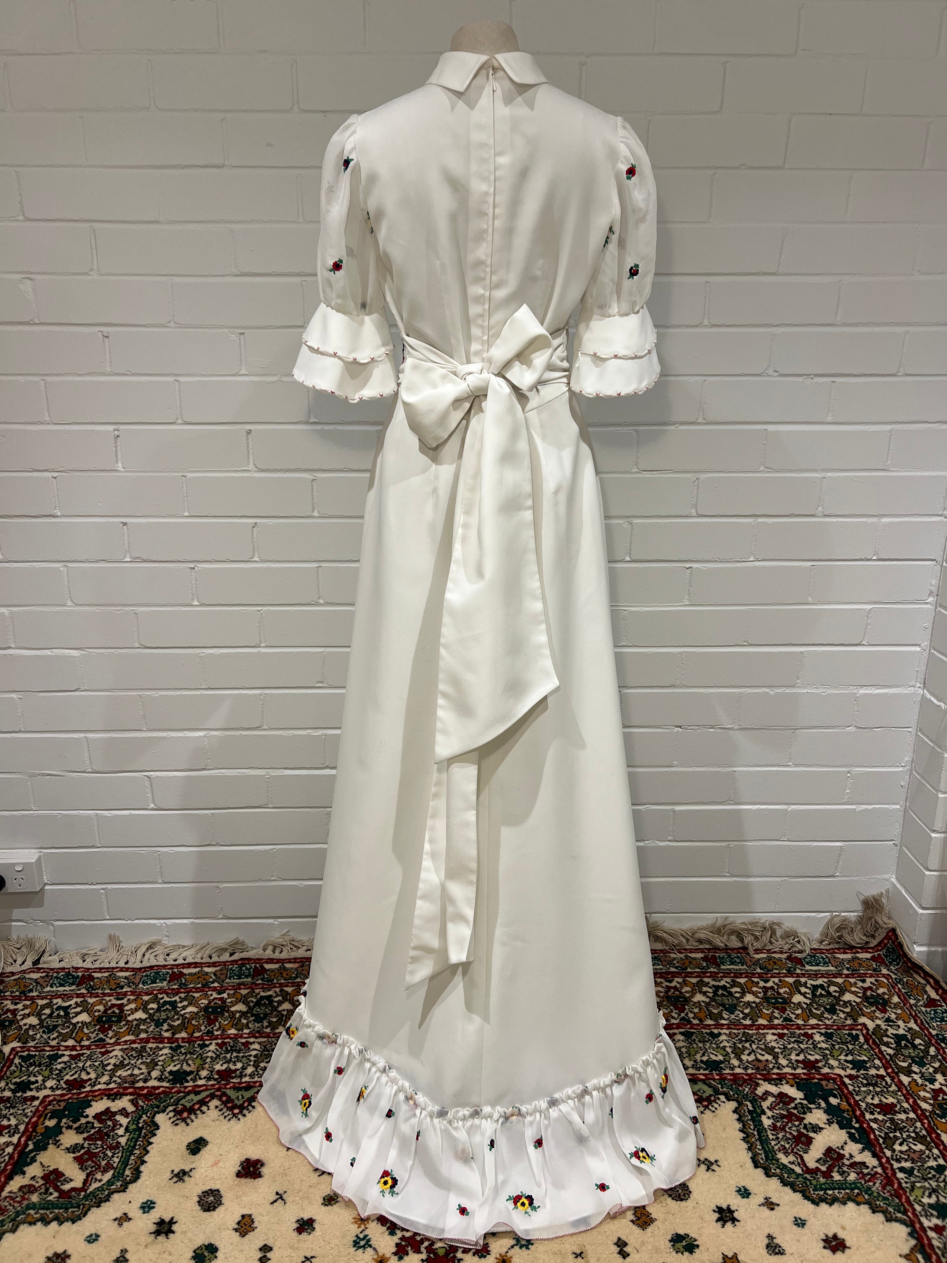 70s Swedish Embroidered Dress
