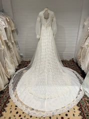 70s Lace, Pearl and Pleat Dress