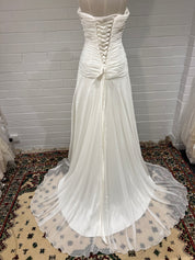 90s Strapless Pleated Chiffon Dress