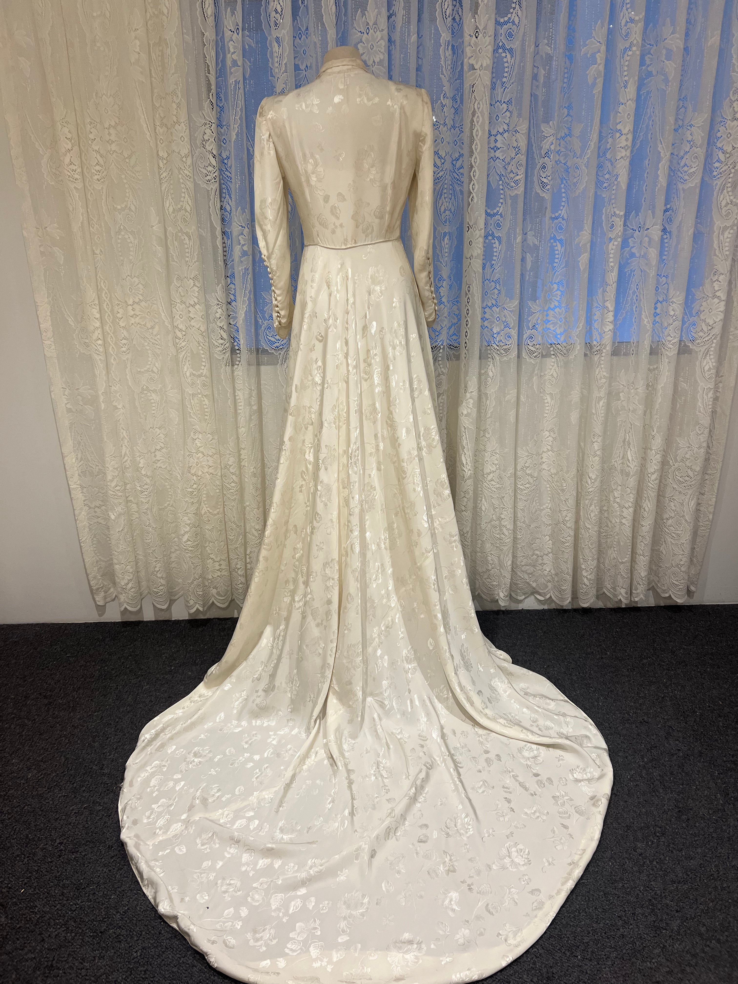 40s Two Piece Embossed Satin Waistcoat Dress