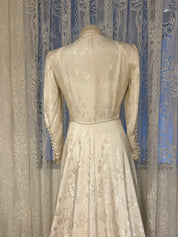 40s Two Piece Embossed Satin Waistcoat Dress