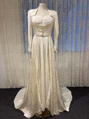 40s Two Piece Embossed Satin Waistcoat Dress