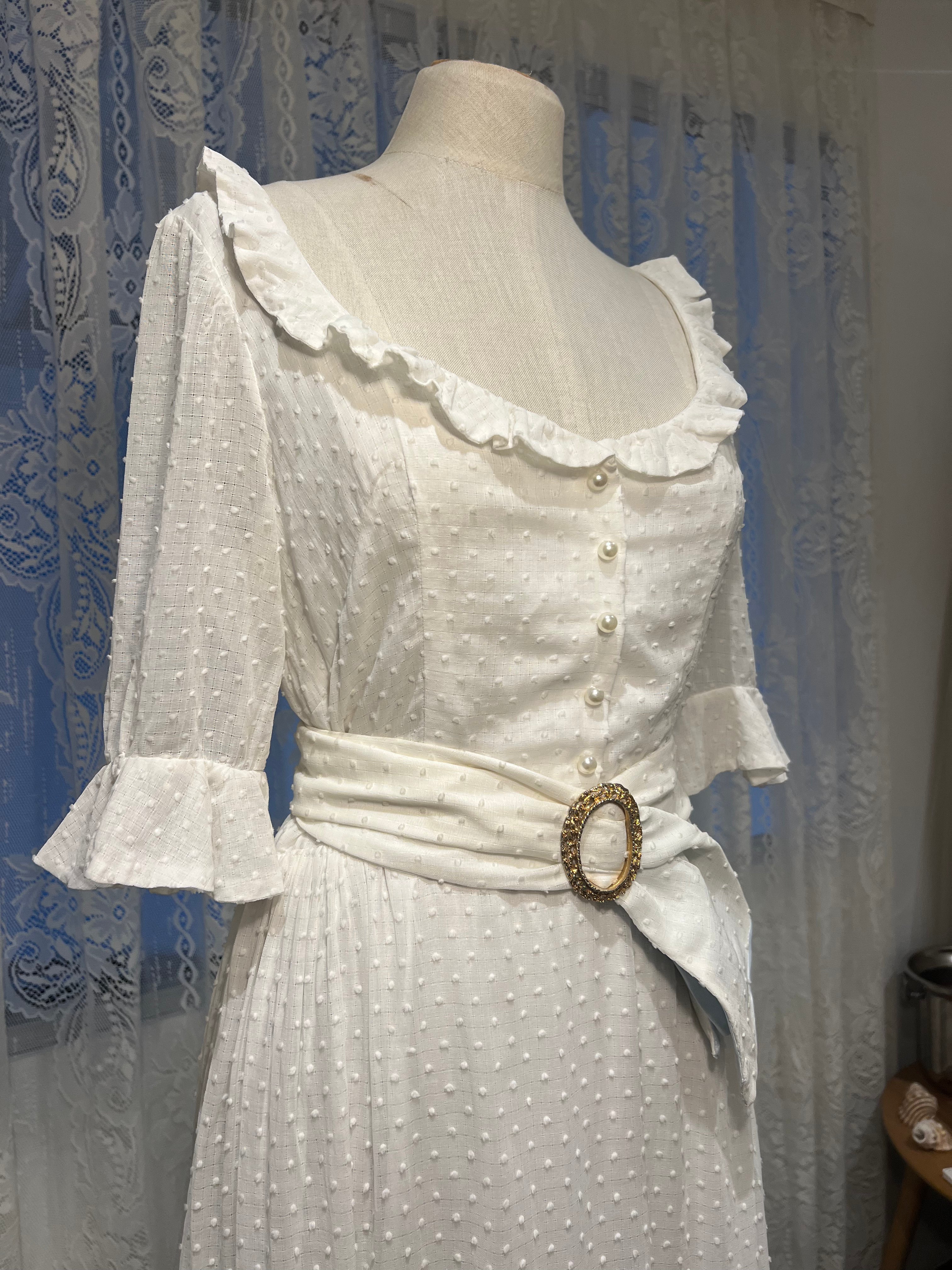 70s Peasant Style Dress with detachable belt