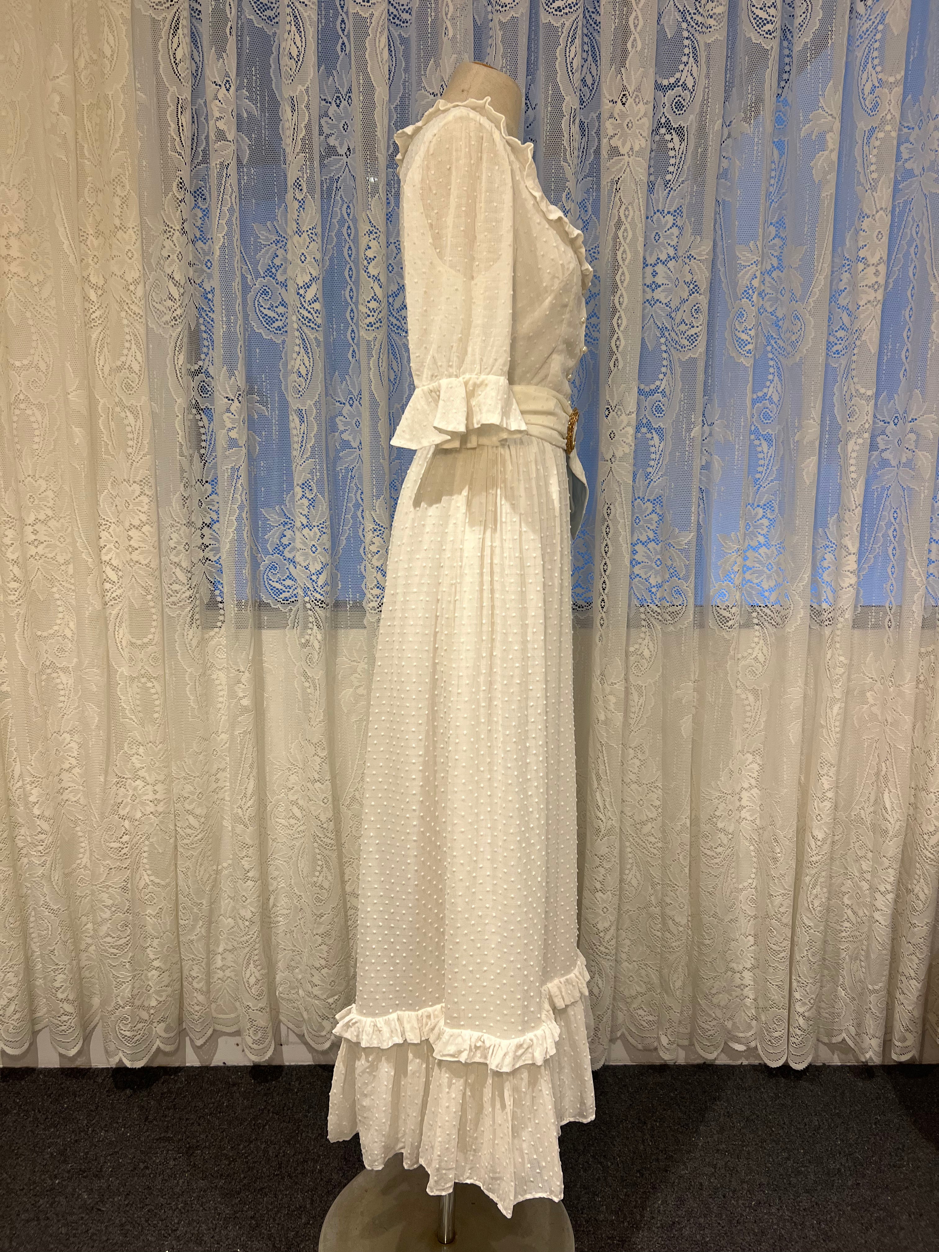 70s Peasant Style Dress with detachable belt